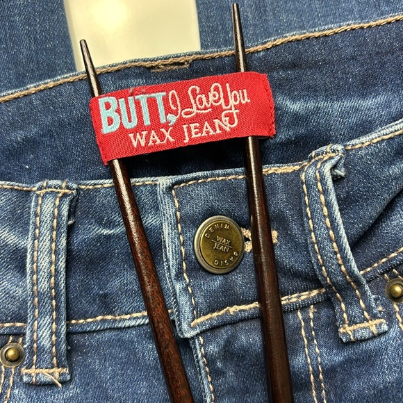 Wax Jeans Butt I Love You Stretch Distressed Cropped Denim Jeans, Sz 0 HEMMED - Picture 4 of 13